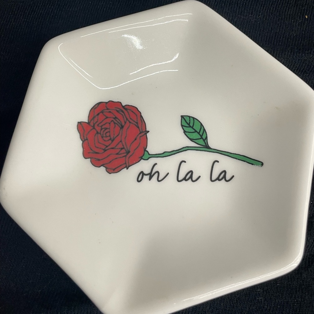oh la la rose jewelry tray
